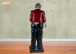 145cm Height Antique Polyresin Statue Figurine Resin Butler Holding A Plastic