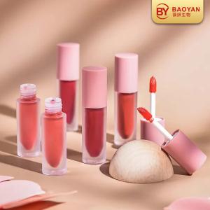 Quality Pigmented Matte Pink Lip Gloss Tube With Custom Logo wholesale