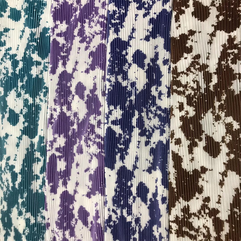 Dot Zebra Digital Print Tie Dye Pleated Crepe Woven Fabric 100gsm-250gsm