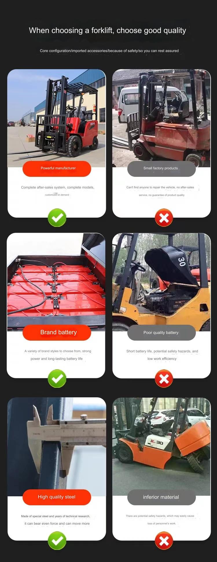 Pneumatic Tire Compact 1.5 Ton Electric Forklift Company With Hydraulic Electromagnetic Brake