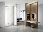 Frameless Three Panel Sliding Glass Door Clear Hinge Swing
