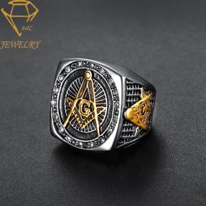 Quality Two Tone Master Masonic Signet Ring wholesale