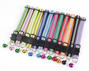 Quality Mixed Colors Safe Nylon Pet Collar Reflective Adjustable Breakaway For Cats / Small Dogs wholesale
