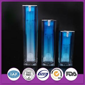 Quality Lightweight Blue 50ml Acrylic Airless Square Lotion Bottle With Pump Sprayer wholesale