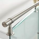 Durable Stainless Steel Handrails with 6mm Toughened Glass Clamps for Staircases