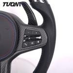 G20 G38 G28 G30 BMW Carbon Fiber Car Steering Wheel Black Perforated Leather LED