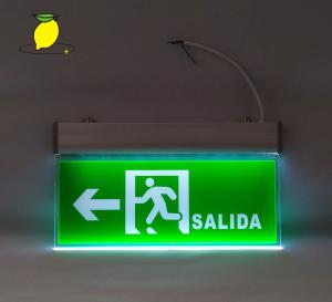 Quality Green color LED recharging Emergency led exit sign light for safety wholesale