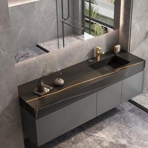 Quality Euro Style Furniture Wall Hung Double Sink Bathroom Vanity Cabinet for Customized Made wholesale