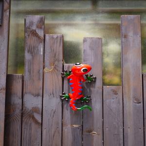 Quality Yard Metal Gecko Wall Decor Hanging Metal Lizard Garden Ornament wholesale