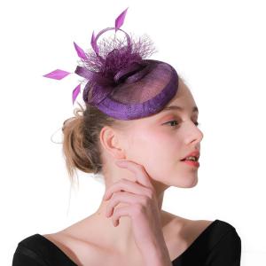 Quality Sinamay And Goose Feather Fascinator Hat Wedding bridal Decoration 10x20CM wholesale