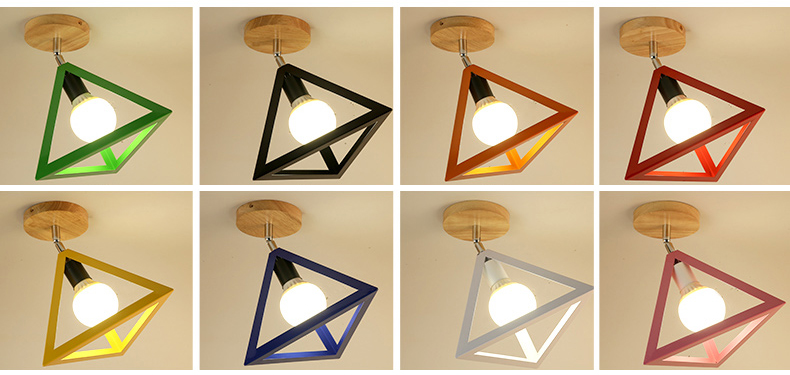 E27 Led Ceiling Light Industrial Nordic Modern Ceiling Lamp for Living Room Bedroom Decor Wood Cube Earth Lamp(WH-WA-58)