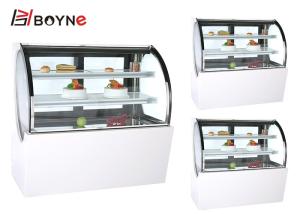 Quality White Colour Arc Shape Bakery Pastry Display Chiller Slide Door Cabinet wholesale