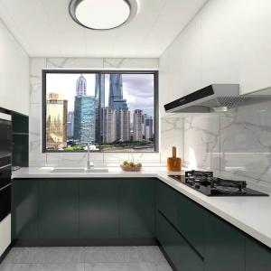 Quality Teak Grey MDF Modern Kitchen Cabinet High Gloss Wall Cupboard wholesale