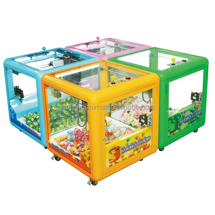 Coin Operated Magic Cube Crane Games Mini Claw Machine with and 114KG Capacity