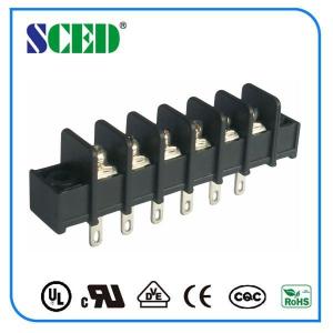 Quality Flange Barrier Terminal Block Black Spacing Center 7.62mm Brass wholesale