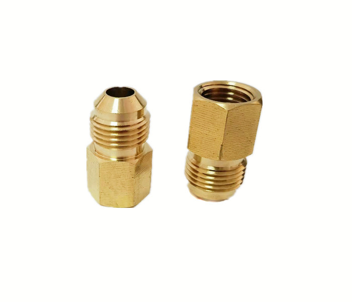 CNC Brass Tube Fitting Adapter 1/4 NPT Female Thread * 1/4 Flare Male
