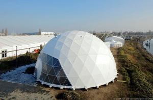 Quality Poweder Coated Diameter 20m Geodestic Large Dome Tents With Big Steel Tubes wholesale
