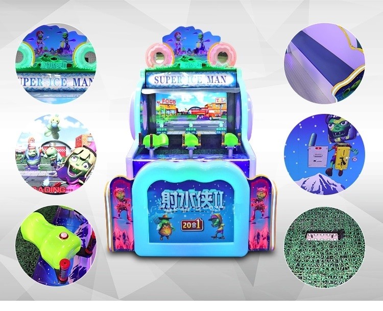 Super Ice Man Arcade Coin Machine , Water Shooting Video Retro Arcade Machine