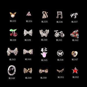 Quality Hot NEW Wholesale Alloy Jewelry 3D Nail Art Jewelry Nail rhinestones Sticker Supplier Number ML533-552 wholesale