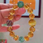Natural Brazilian Yellow Crystal Bracelet Cut Faceted Faceted Polished Bracelet