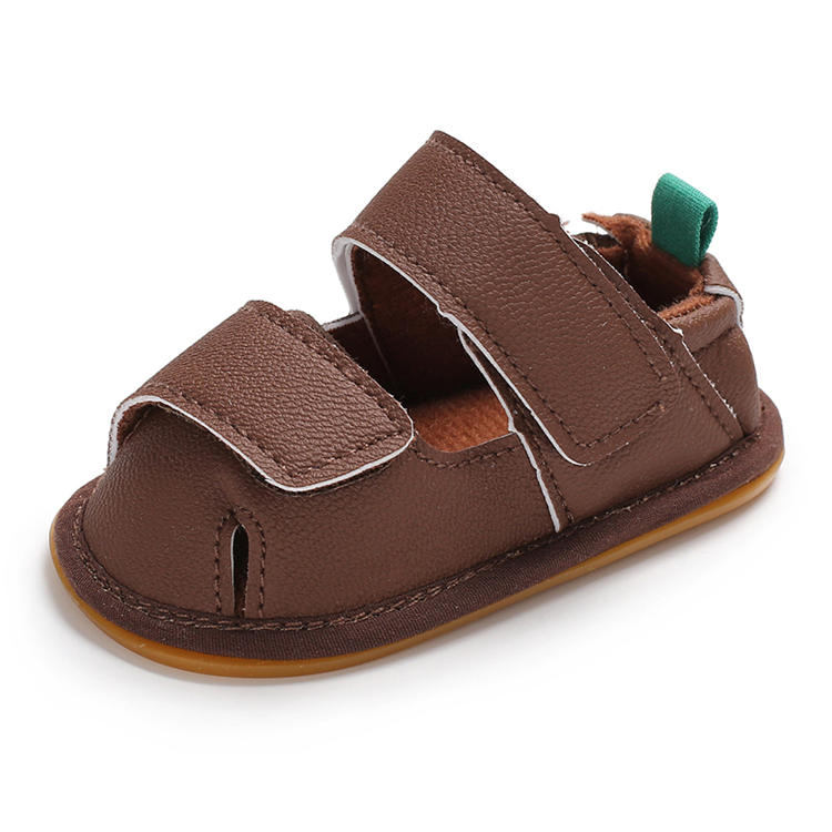 Summer 2019 hot PU Leather Rubber sole 0-2 years prewalker baby sandals leather boy