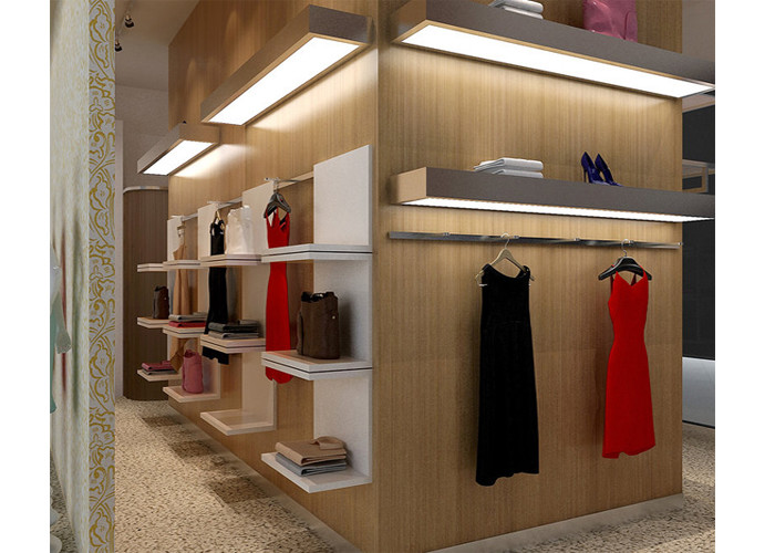Metal And Timber Garment Shop Fittings Eco - Friendly Modern Style Logo Customized