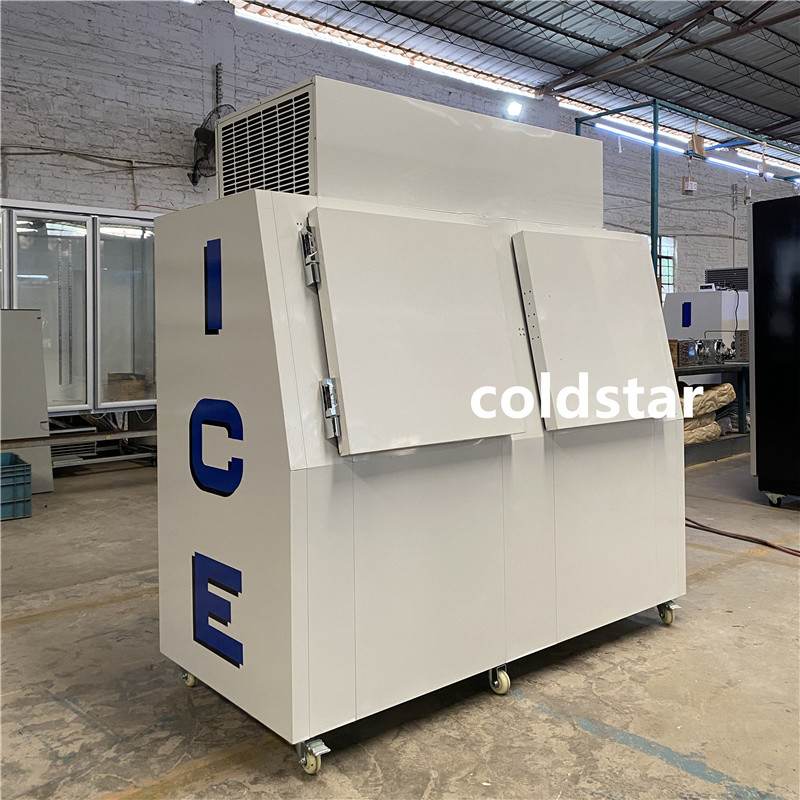 Fan Cooling Single Solid Door Ice Storage Bin Ice Merchandiser