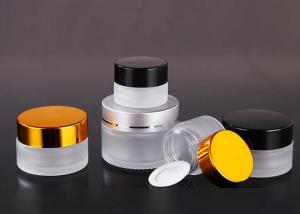 Quality Frosted Glass Makeup Containers 30g Glass Face Cream Jars Wide Mouth wholesale