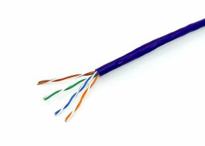 Quality Purple PVC Unshield 24AWG CAT5E Lan Cable , Bulk Network Cable 4 Pairs CCA/BC wholesale