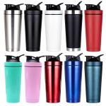 24oz 750ml Insulated Stainless Steel Shaker Bottle With Blenders Double Walled