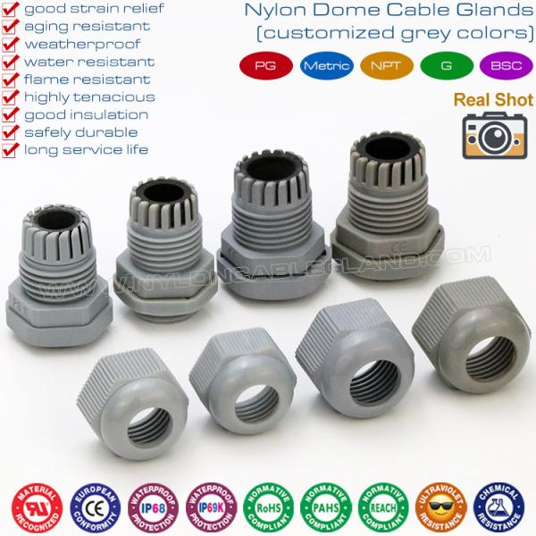 Non-Metallic Plastic Gray Cable Gland PG11, Adjustable 5-10mm Gland Connector
