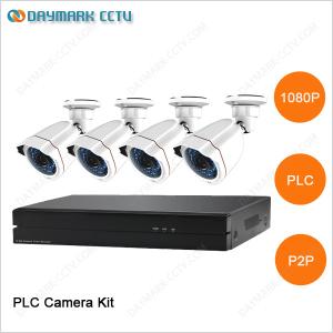 Quality No cable needed power line communication weatherproof 4 camera security system wholesale