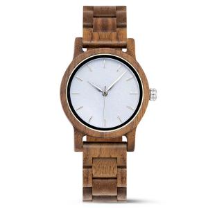 Quality 3ATM Wooden Wrist Watch 44mm Water Resistant Quartz Wooden For Men wholesale