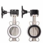 Gearbox Switch Box Double Acting Actuator Soft Seat Wafer Butterfly Valve DN50