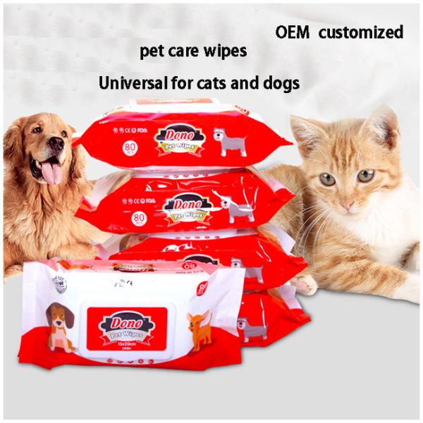 80 Large Pack Cleaning Cats Dog Wet Wipes No Wash Deodorizing No Fragrance
