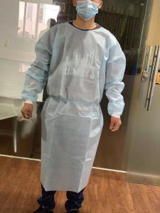 Quality Polypropylene Disposable Isolation Gown Blue Medical Materials Personal Care wholesale