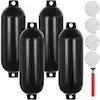 Quality 4 Ribbed Twin Eyes Boat Fender 8.5 x 27 in Boat Fenders with Pump Inflatable Boat Fender Bumper Black wholesale