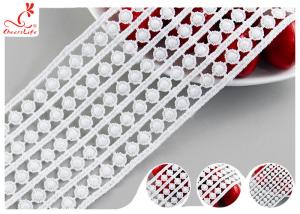 Quality 6.5cm Width Water Soluble Lace / Home Textile Floral Lace Ribbon wholesale