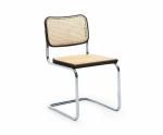 Rattan Cesca Style Armless Side Chair With PU Leather