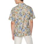 Floral Printed Linen Mens Short Sleeve Tropical Shirts OEM Business Casual