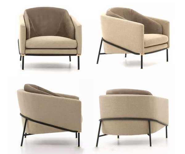 Hotel Lobby Sofa Chair Lounge Single Seater Sofa Chair For Living Room