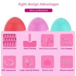 Sonic Silicone Facial Cleansing Brush USB Rechargeable Electric Silicone Face
