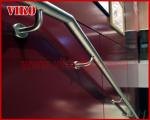 Double Steel Plate Staircase VK55S Tread beech ,Railing tempered glass, Handrail