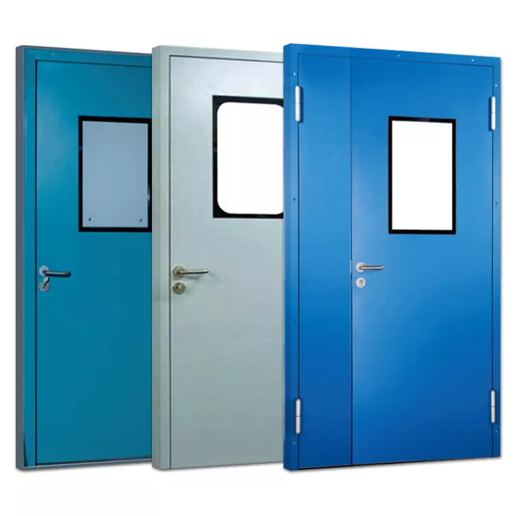 Soundproof Stainless Steel Clean Room Doors Hinged Doors Stoving Varnish ISO