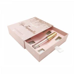 Quality Paperboard Pink Gift Cosmetic Packaging Boxes Lipstick With Drawer wholesale
