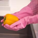 Reusable Extra Long Sleeve Rubber Gloves Length 390mm For Beautiful Women