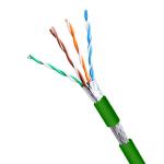 Green SFTP 24 AWG Cat 5E Cable PVC Jacketed Network Pure Copper Shielding 500FT