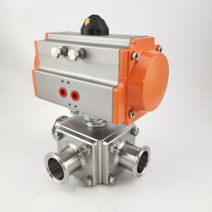 Quality Pneumatic Operated Ball Stainless Steel Valves Square clamp Connection wholesale