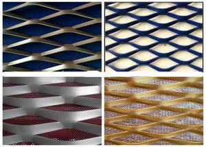 Quality Anti Glare Aluminum Diamond Mesh Screen , Punching Flat Expanded Metal Mesh wholesale