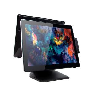 Quality Dual 15 Inch Touch Screen Windows Pos Terminal Hide Line Design Stable Stand wholesale